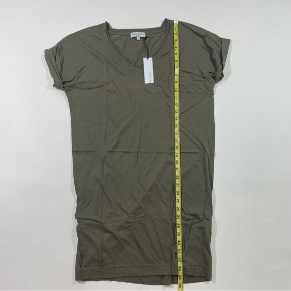 Michael Stars Cara V Neck Tee Shirt Dress Olive Green - Picture 7 of 7
